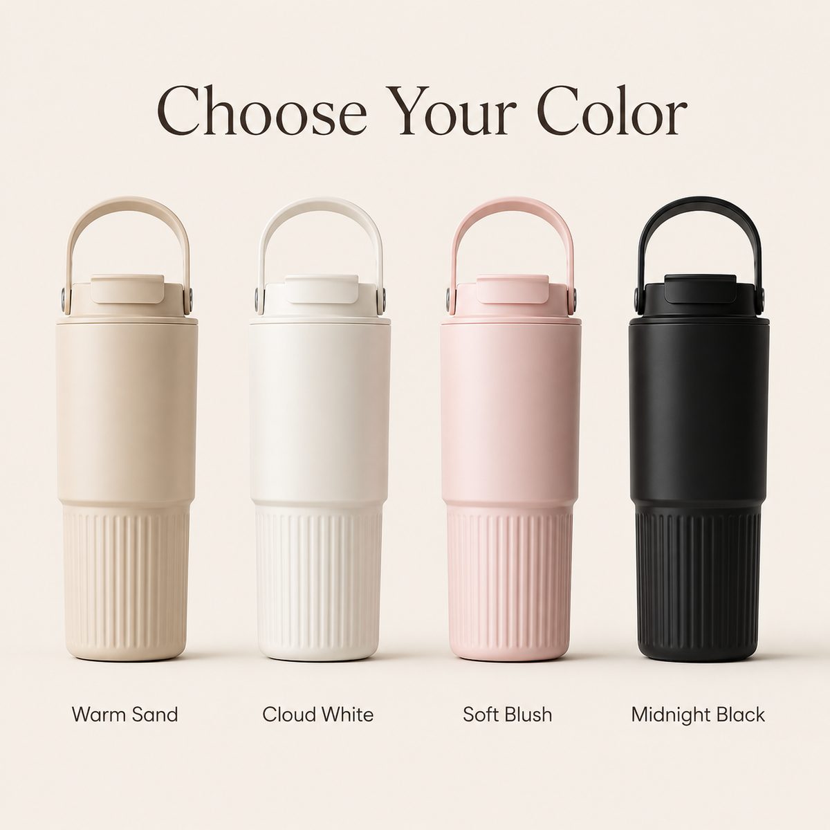 800ml insulated travel tumbler in four color options